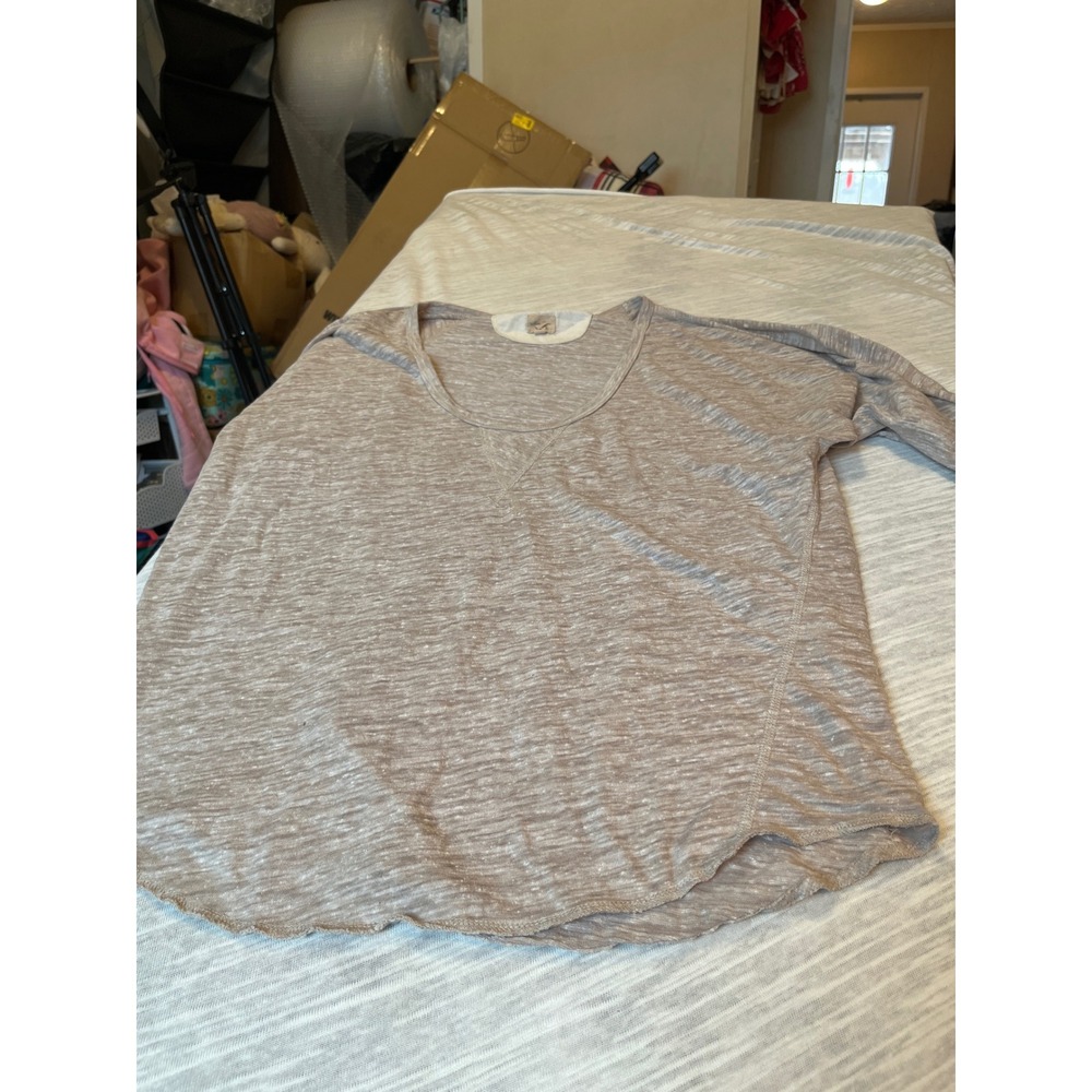 Wilfred‎ Free Women's Beige Heathered Long Sleeve Tunic Top Shirt Size L